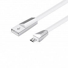 hoco X4 USB вилка - microUSB вилка, плоский, белый, 1.2м
