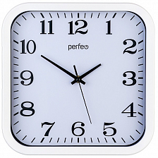 Часы настенные Perfeo  "PF-WC-004", квадратные 28*28 см, белый корпус / белый циферблат