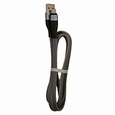 Smile WOLF USB вилка - microUSB вилка, ткань, плоский, серый, 1м