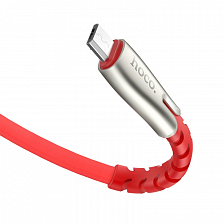 hoco U58 USB вилка - microUSB вилка, плоский, красный, 1.2м