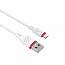 BOROFONE BX17 USB вилка - microUSB вилка, 2A, белый, 1 м.