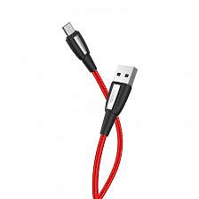 hoco X39 USB вилка - microUSB вилка, 2.4A, нейлон, красный, 1м