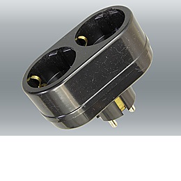 Разветвитель Perfeo RU POWER, 2 гнезда с заземлением, 16А, 220В, черный