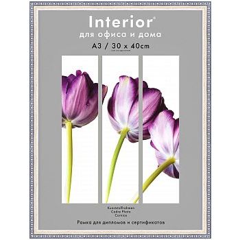 Фоторамка 30х40 пластиковая Interior Office 990 Серебро