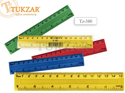 Линейка пластик. цветная 15 см