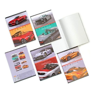 Тетрадь 48 л, А5, скрепка, ЭКСКЛЮЗИВНЫЕ АВТОМОБИЛИ, клетка