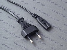 Шнур сетевой C7(2pin), 1.5 м, черный (для радио)