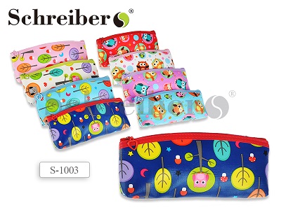 Пенал-косметичка Schreiber СОВЫ, на молнии, 8 дизайна