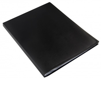 Папка с 40 прозрачными вкладышами Бюрократ 0,5мм, черный