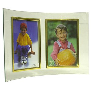 Фоторамка GT на 2 фото 10x15, стекло, вертикальная, изогнутая, бесцветная