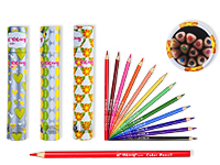 Карандаши цветные деревянные 12 цветов картоная туба