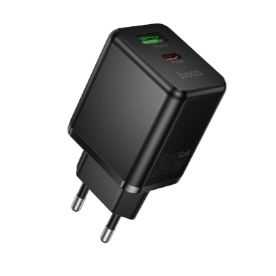 PD30+USB  hoco C157A, выход Type-C 30W и USB 18W, QC3.0, черный 