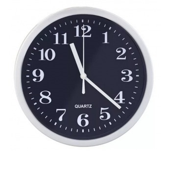 Часы настенные Perfeo "PF-WC-001", круглые диаметр 20 см, белый корпус / белый циферблат