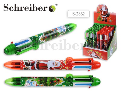 Авторучка Schreiber 6 цветная НОВОГОДНЯЯ (36)