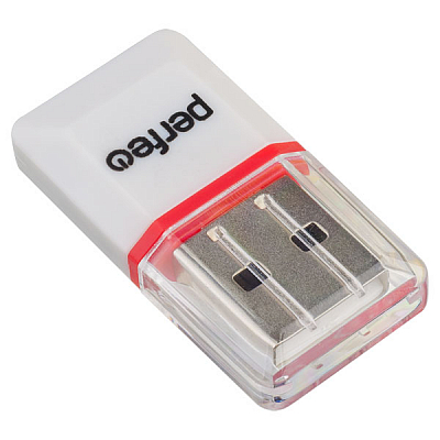 Картридер Perfeo (microSD), белый