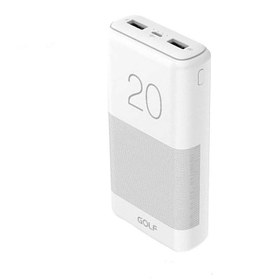 Power bank  GOLF G81, 20000 mAh, USB, белый + кабель microUSB