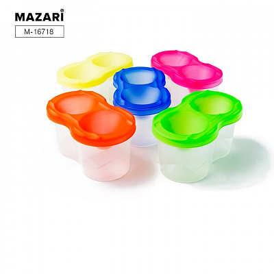 Стакан-непроливайка MAZARI, двойной, 280 мл, цвета - ассорти