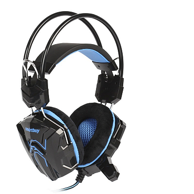 Наушники игровые Smartbuy RUSH SNAKE, кабель 2.2м, с микрофоном, черно-синий