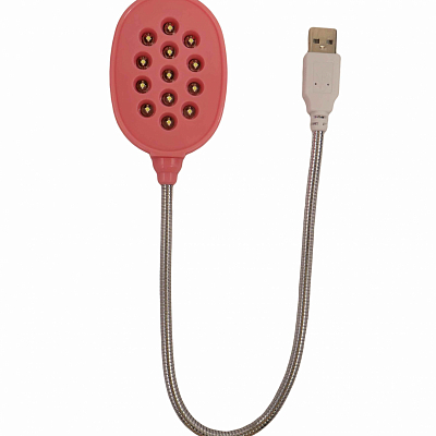 Лампа USB 13 LED, 25см, розовая