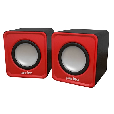Колонки 2.0 Perfeo WAVE 2х3Вт, USB, красный