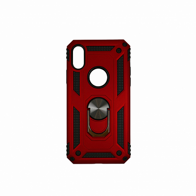 Чехол iPhone X/XS M1, кольцо и магнит, красный