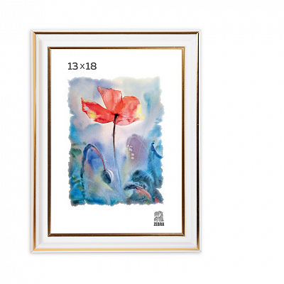 Фоторамка 13х18 пластиковая Зебра 300 Белый