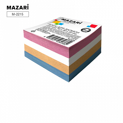 Блок для записей MAZARI, цветной, 90 х 90 х 50 мм, непроклеенный