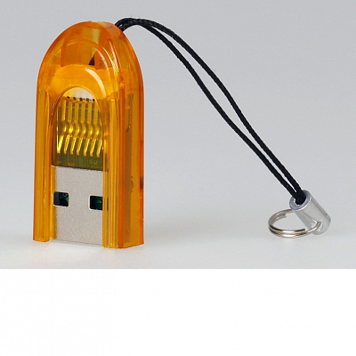 Картридер Smartbuy 710, USB 2.0,  microSD, оранжевый