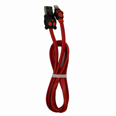 Smile "Панда" USB вилка - iPhone (Lightning) вилка, красный, 1м