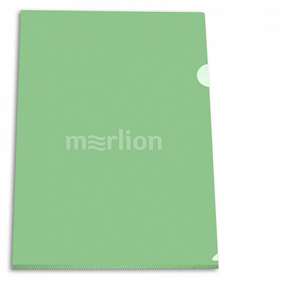 Папка-Уголок A4 Бюрократ, 150мкм, прозрачная, зеленый