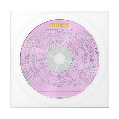 DVD RW Бумажный конверт Mirex 4.7Gb 4x (50 шт.)+