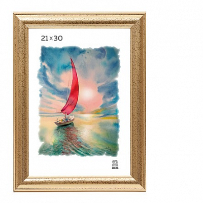 Фоторамка 21х30 пластиковая Зебра 609 Золото