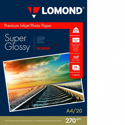 Фотобумага Lomond суперглянец А4 270г/м 20 листов Warm