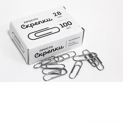 Скрепки канцелярские Globus, 28 мм, 100 шт, без покрытия, овал, картонная коробка