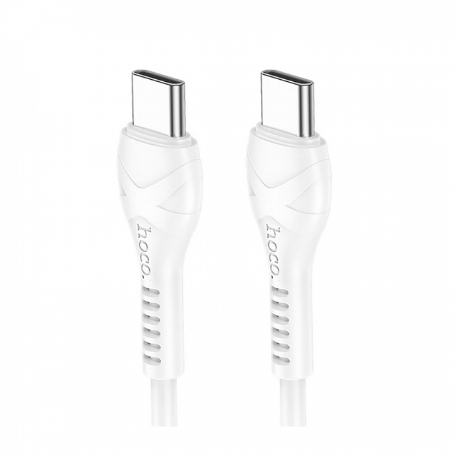 hoco X37 Type-C вилка - Type-C вилка, 60W, 3A, белый, 1м