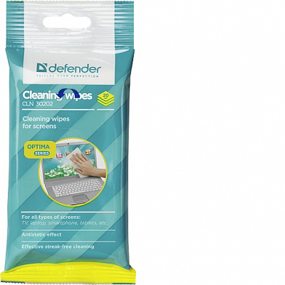 Салфетки для экранов Defender в мягкой упаковке, 20 шт.