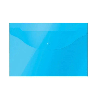 Папка на кнопке A4 Attomex 150мкм, прозрачная, синий