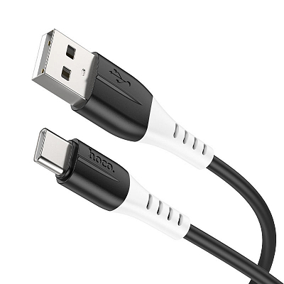 hoco X82 USB вилка - Type-C вилка, 3A, силикон, черный, 1м