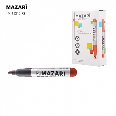 Маркер перманентный красный, 2.5мм, MAZARI MILNOR, пулевидный наконечник (10)
