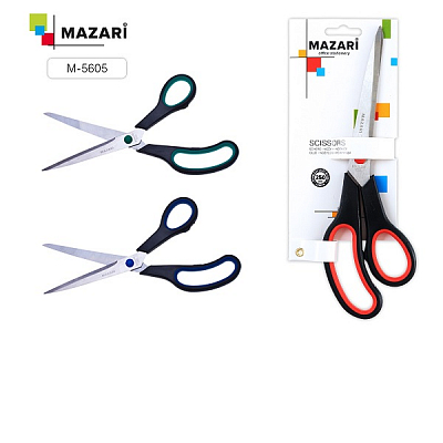 Ножницы MAZARI BE TOP лезвие 25см пластик ручки, резиновые вставки