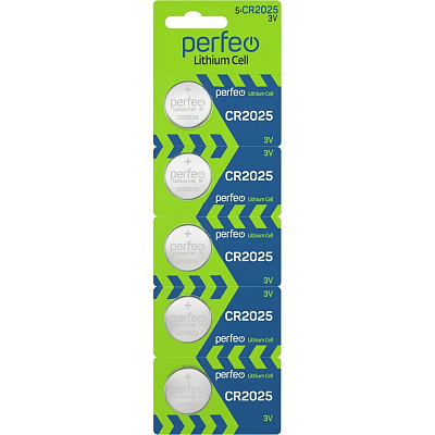 Perfeo CR2025 Lithium Cell (Блистер 5 шт.)
