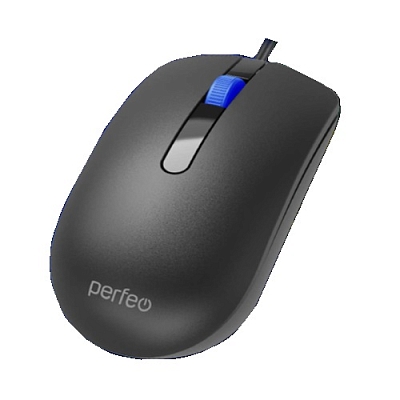 Мышь Perfeo FORT USB, 3 кнопки, бесшумная, черный