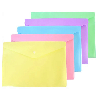 Папка на кнопке A4 deVENTE 180мкм, непрозрачная, 5 пастельных цветов