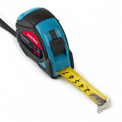 Рулетка измерительная, 5мх19мм, прорезиненный корпус, 2 фиксатора, усиленный зацеп, Smartbuy Tools