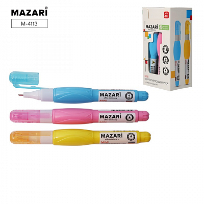 Корректирующая ручка MAZARI MINI, 4мл, с металлическим наконечником, морозоустойчивая