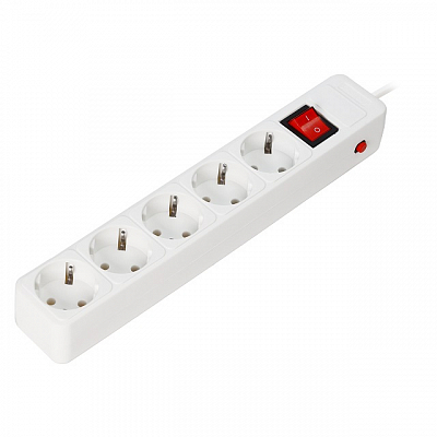 Сетевой фильтр 1.8 метра, 5 розеток Smartbuy 16А, 3.5 кВт, белый