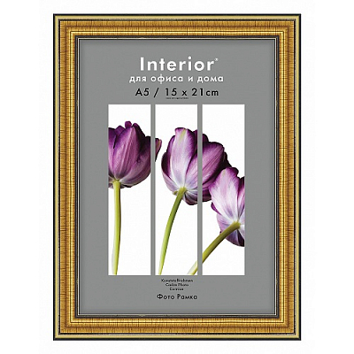 Фоторамка 15х21 пластиковая Interior Office 286 Золото