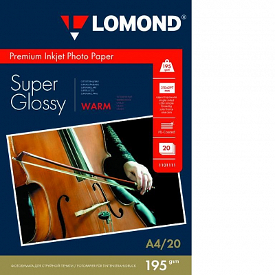 Фотобумага Lomond суперглянец А4 195г/м 20 листов Warm
