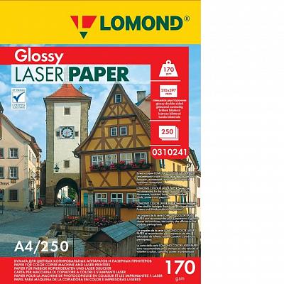Лазерная печать Lomond глянцевая А4 170 г/м 250 листов двухсторонняя 
