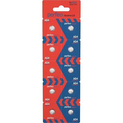 Perfeo AG04 / LR66 / L626 / 377 Alkaline Cell (Блистер 10 шт.)